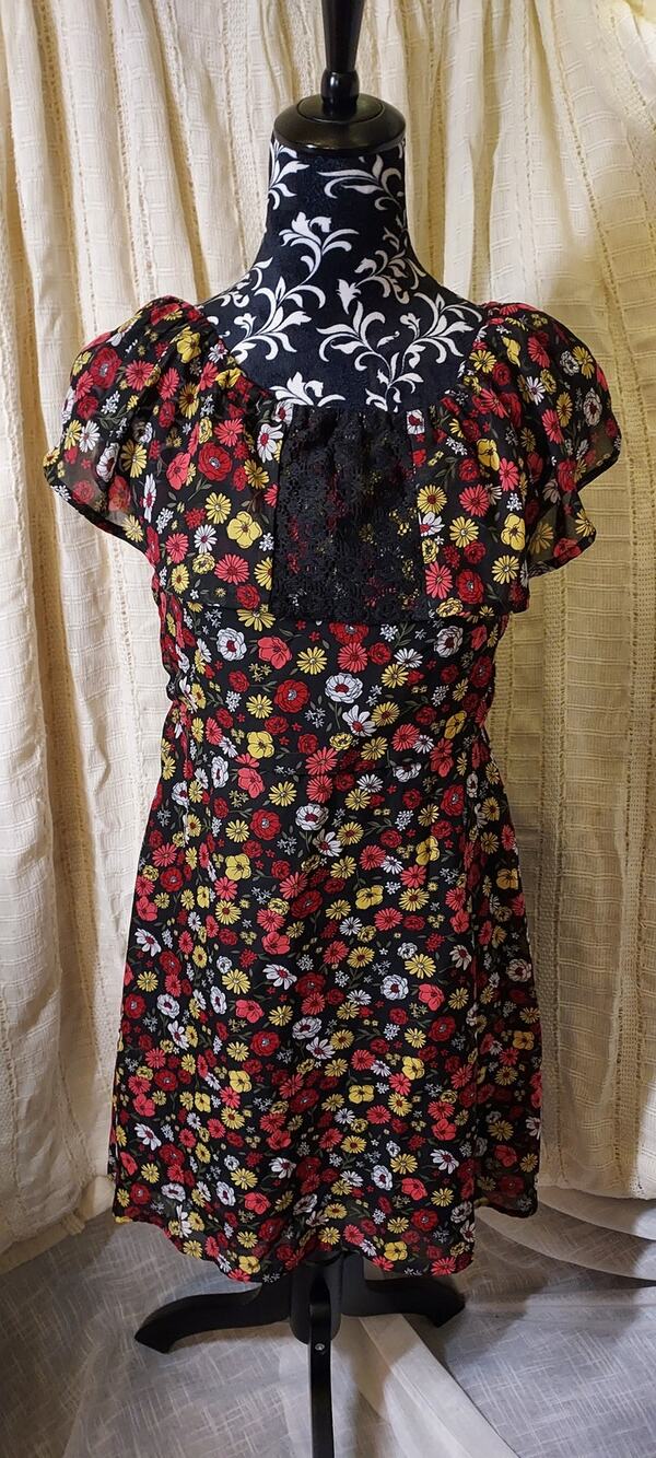 Wonder Nation Off The Shoulder Knee Length Dress Size XL(14 - 16) w/ Lace Panel